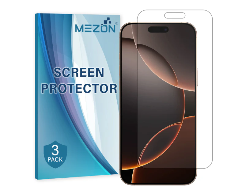 [3 Pack] MEZON Apple iPhone 16 Pro Max (6.9") Anti-Glare Matte Screen Protector Film – Case Friendly, Shock Absorption (iPhone 16 Pro Max, Matte)