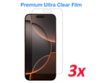 [3 Pack] MEZON Apple iPhone 16 Pro (6.3") Ultra Clear Screen Protector Film – Case Friendly, Shock Absorption (iPhone 16 Pro, Clear)