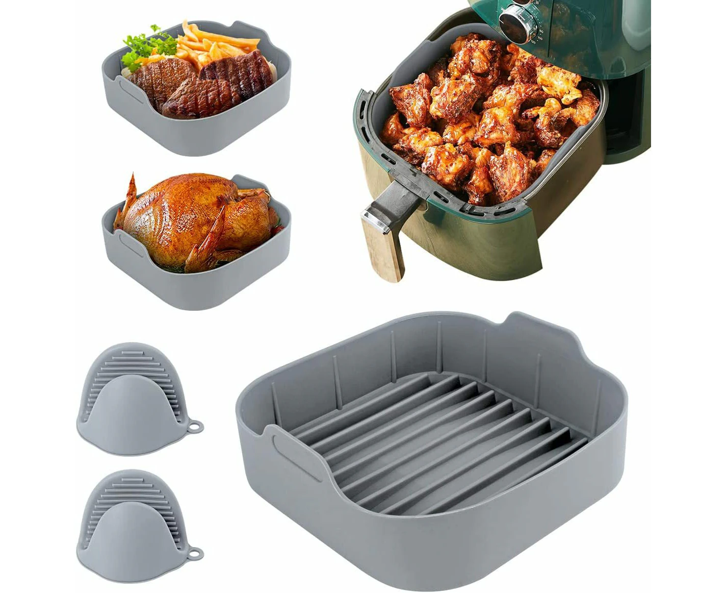 Air fryer accessories, silicone bakeware