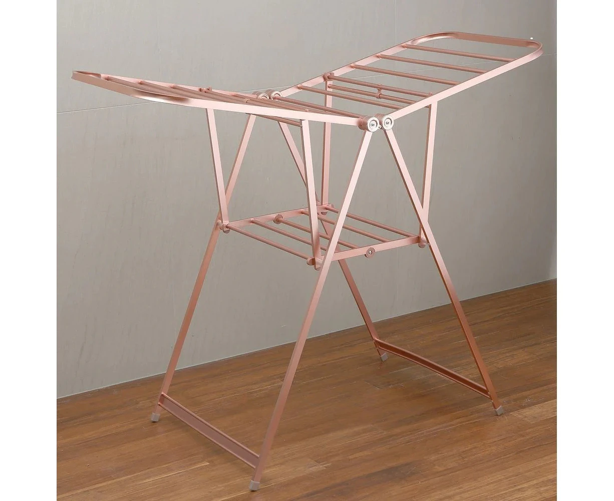 Clothes Airer A Frame All Aluminum Clothesline 19 Rails - 13m  Rose Gold