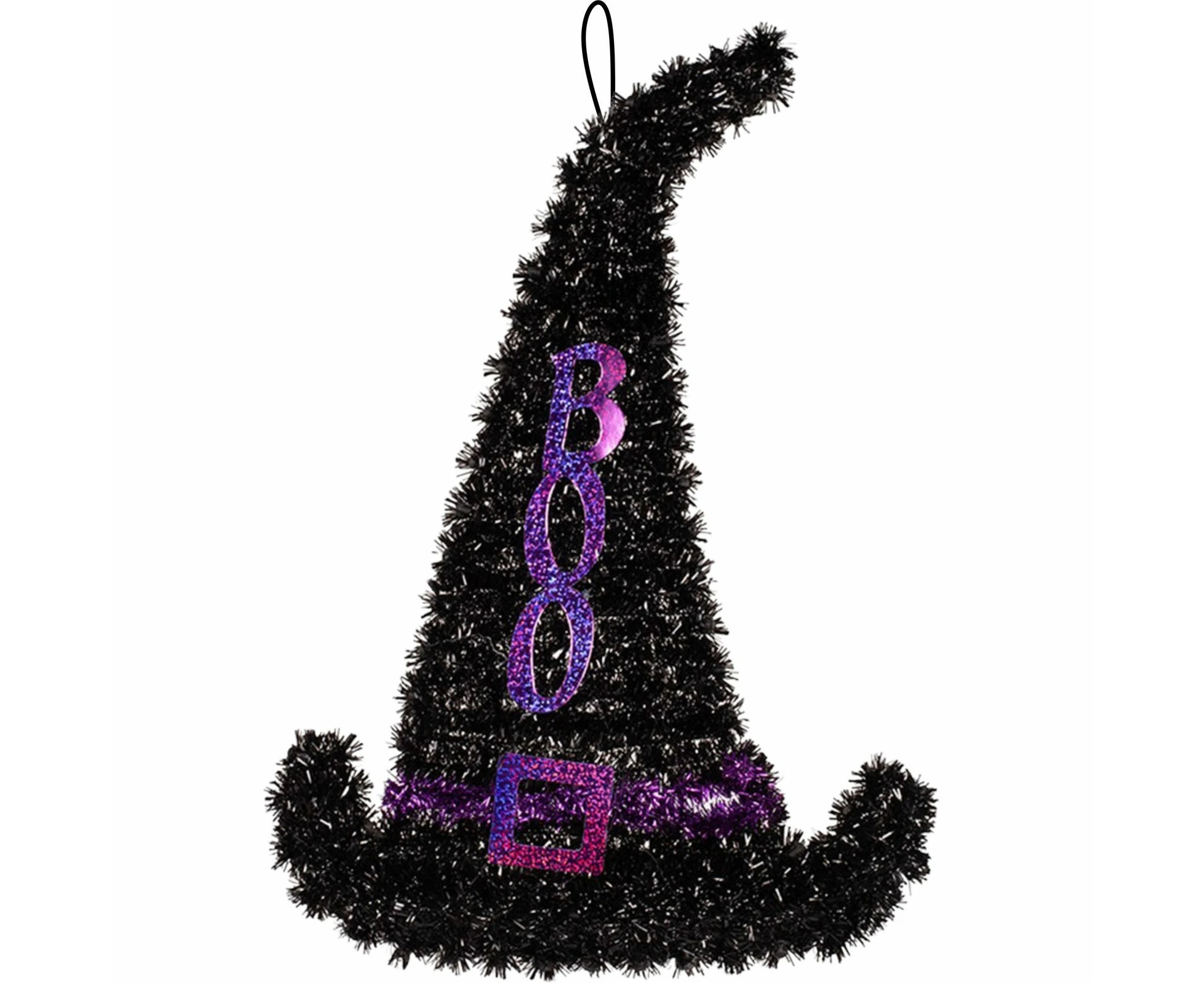 Boo Witch's Hat Tinsel Wall Decoration