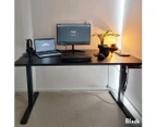 Desky Single Sit Stand Desk - White / Grey Standing Computer Desk For Home Office & Study