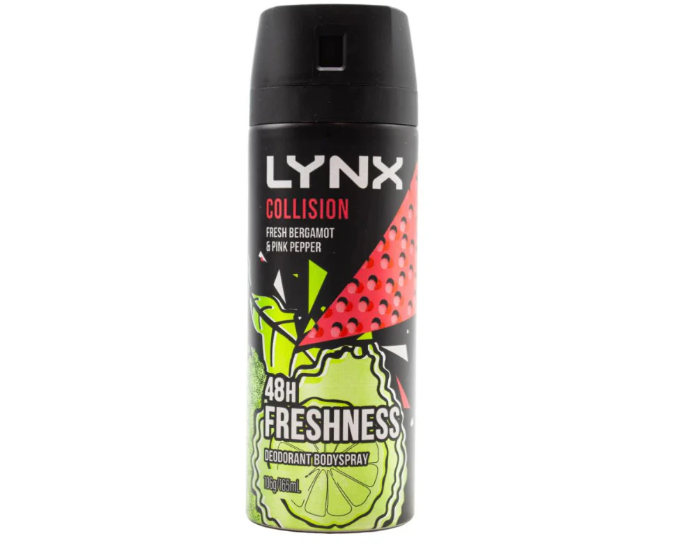 Lynx Deodorant Bodyspray Collision Fresh Bergamot And Pink Pepper 165mL