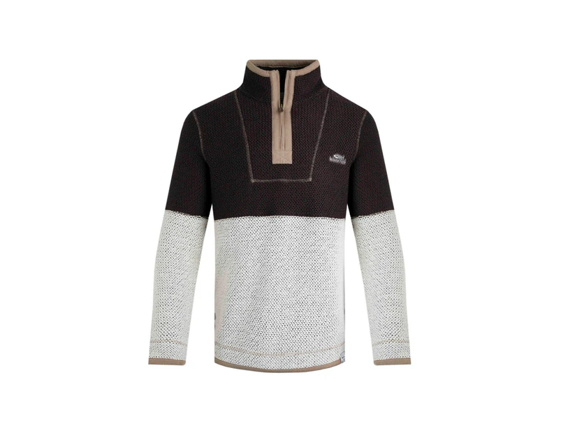 Weird Fish Mens Kielder Limited Edition Macaroni Quarter Zip Pullover (Coffee) - WF203