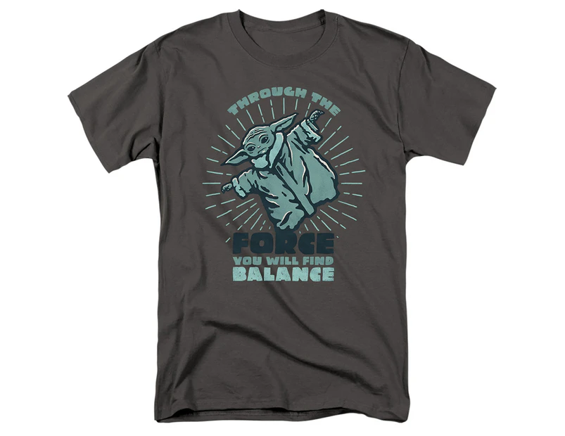 Star Wars The Mandalorian Mens You Will Find Balance Grogu T-Shirt (Charcoal) - TV2949