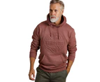 Weird Fish Mens Perranporth Grindle Embossed Hoodie (Nut) - WF293