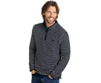 Weird Fish Mens Shorling Stripe Macaroni Quarter Zip Jumper (Frost Grey) - WF219