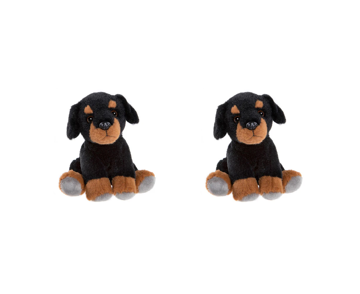 2x Charlie Bears Cuddle Cub Rottie Dog Kids/Baby Soft Fun Play Toy 0m+ Grey