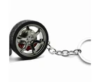 Chain Brake Discs Key Ring Simulation Tire Car Wheel Keychain Rim Wheel Keyring White