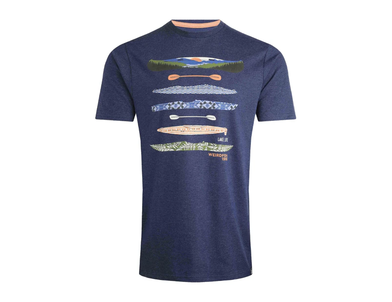 Weird Fish Mens Printed Eco Friendly T-Shirt (Dark Blue) - WF287