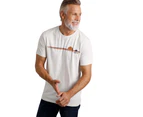 Weird Fish Mens FIshing Eco Friendly T-Shirt (Dusty White) - WF261