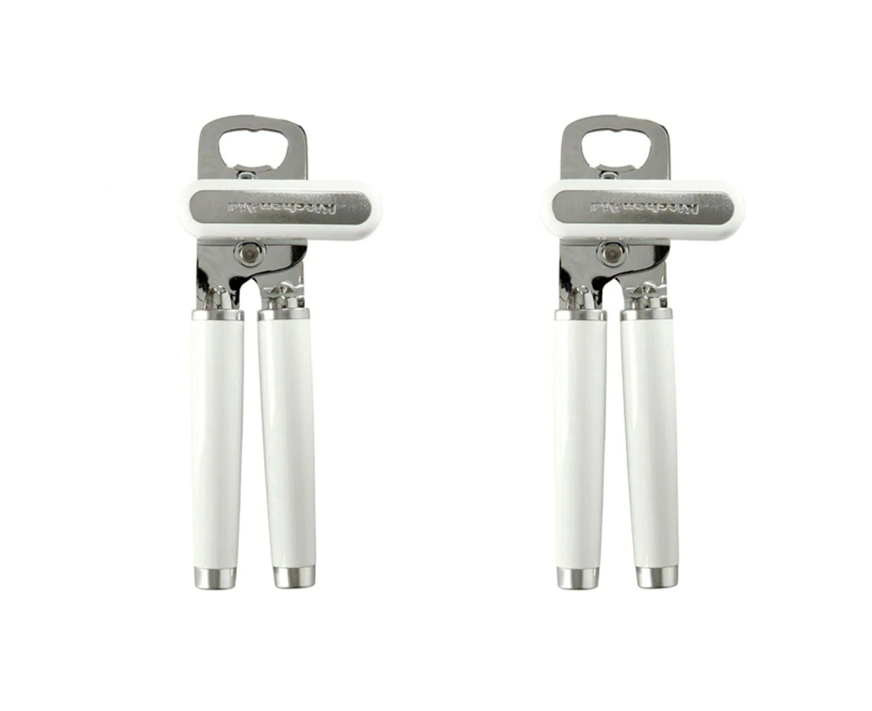 2x KitchenAid Stainless Steel Lid Can Opener Bottle Cap Remover 21x9cm White