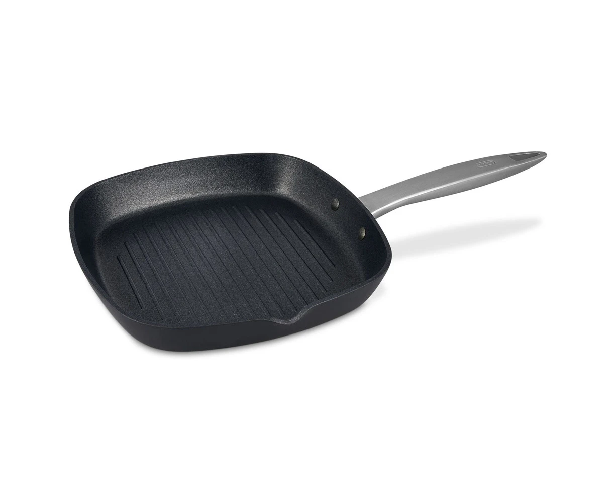 Zyliss Ultimate Pro Aluminium Grill Pan Non-Stick Cookware Square 26cm Black