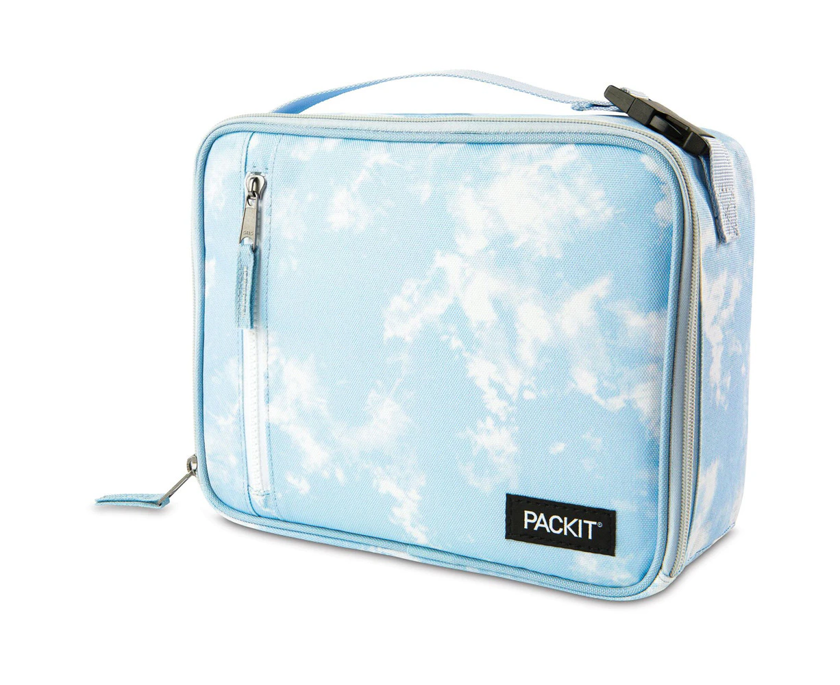 PackIt Freezable Polycanvas Lunch Box Food Storage Bag 25cm Rect Blue Sky