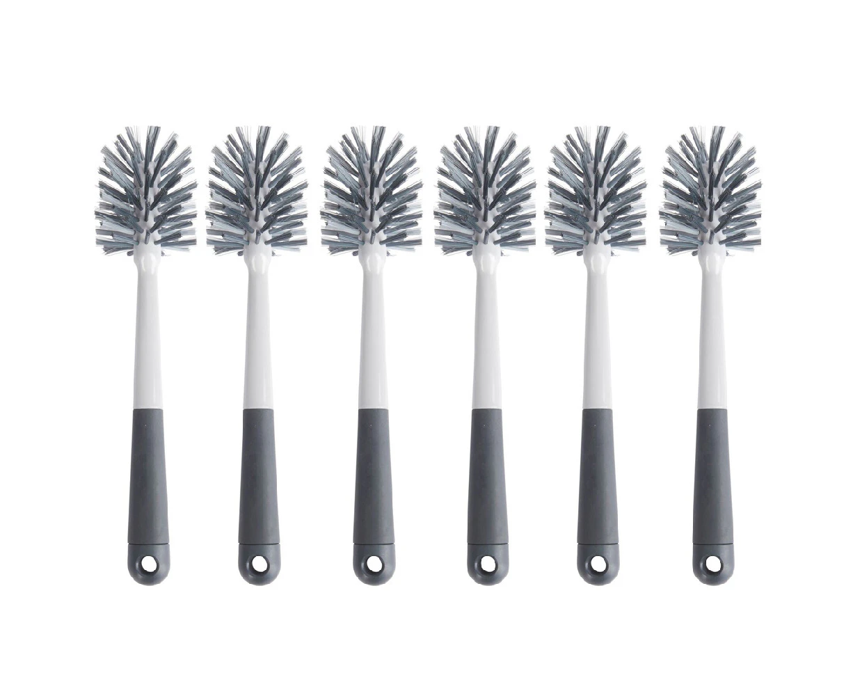 6x MasterCraft Long-Handle Bottle Brush Dishwashing Kitchen Cleaner 32cm Grey