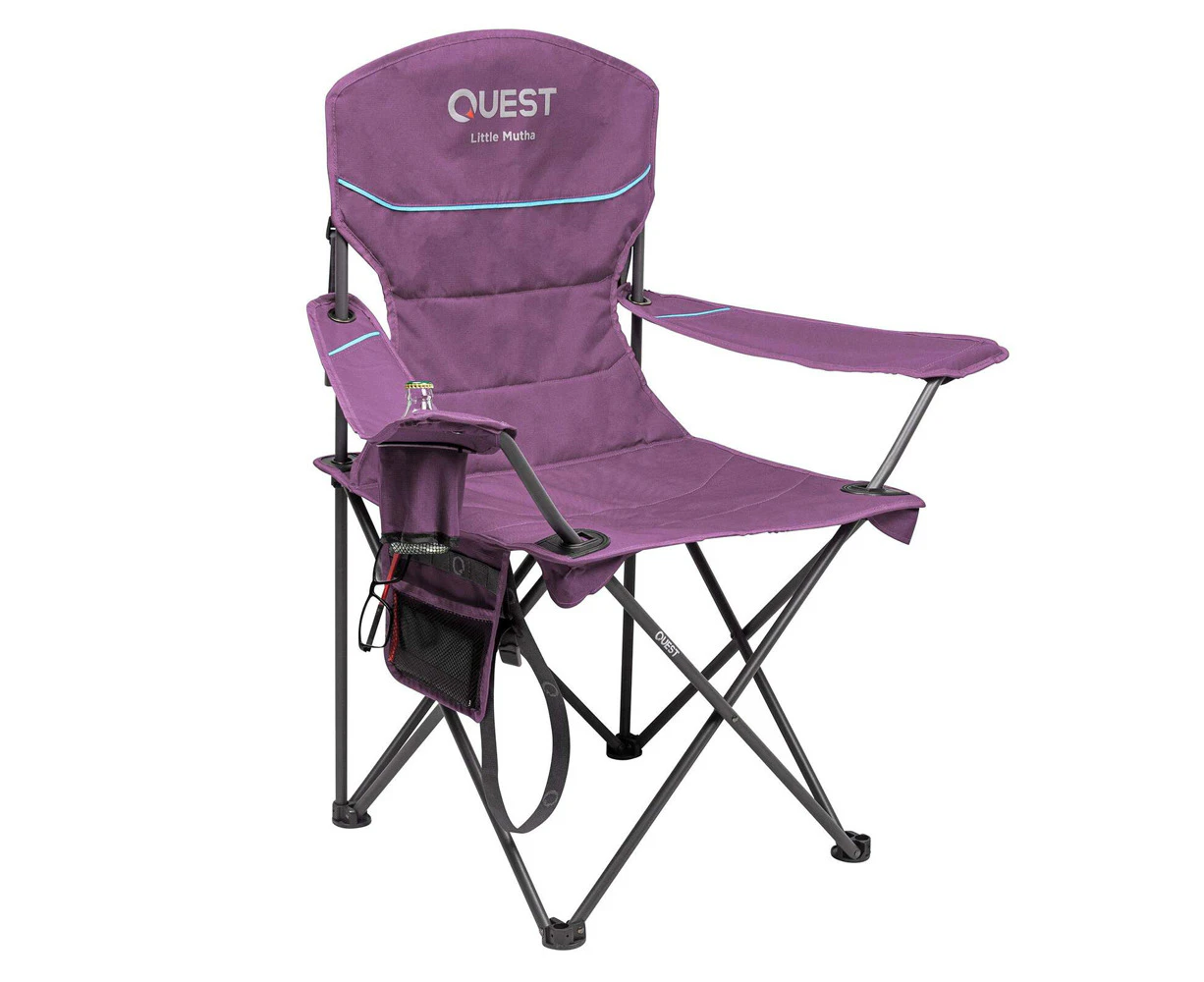 Quest Outdoors Steel Frame/Polyester Little Mutha Folding Camp Chair Purple