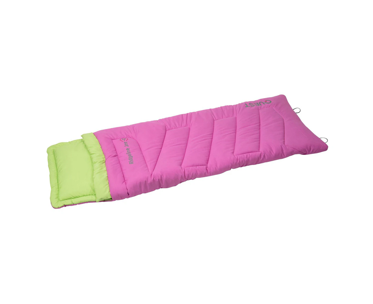 Quest Outdoors Kids/Children Ridgeline 0 Deg Camping Soft Sleeping Bag Pink