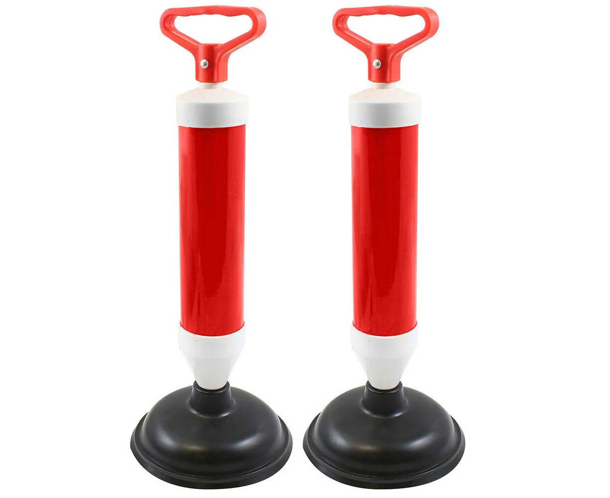 2x Dekton Super Plunger w/Extra Strong Suction Pump Unbloker f/Toilet/Sink Drain