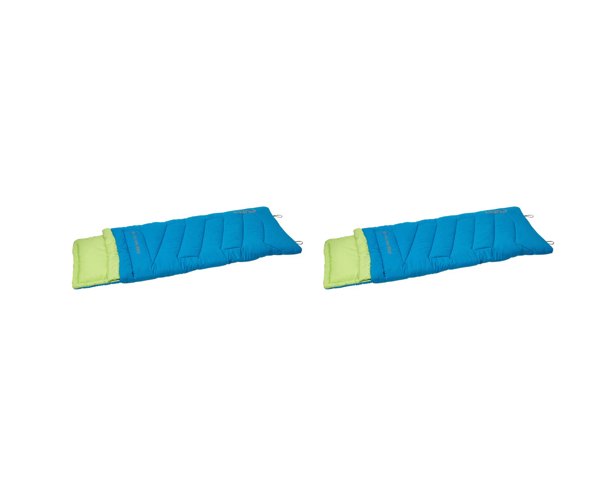 2x Quest Outdoors Kids/Children Ridgeline 0 Deg Camping Soft Sleeping Bag Blue