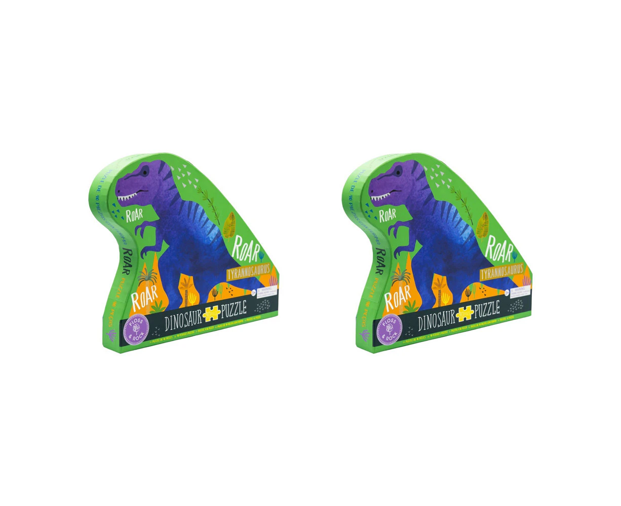 2x 40pc Floss & Rock Shaped Jigsaw Puzzle 55x58cm Dinosaur Educational Game 3+