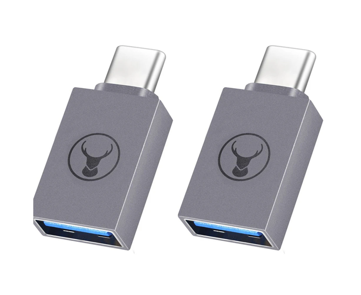 2x Bonelk M USB-C to F USB-A 3.0 Adapter Dongle Converter For Laptop Space Grey