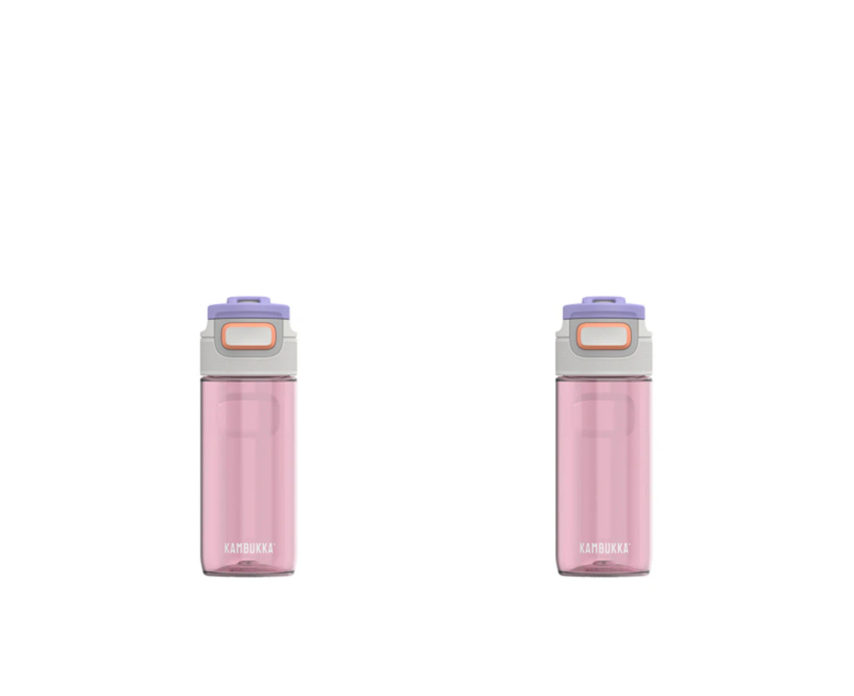 2x Kambukka Elton Tritan Drink Bottle Outdoor/Travel Tumbler 500ml Barely Blush