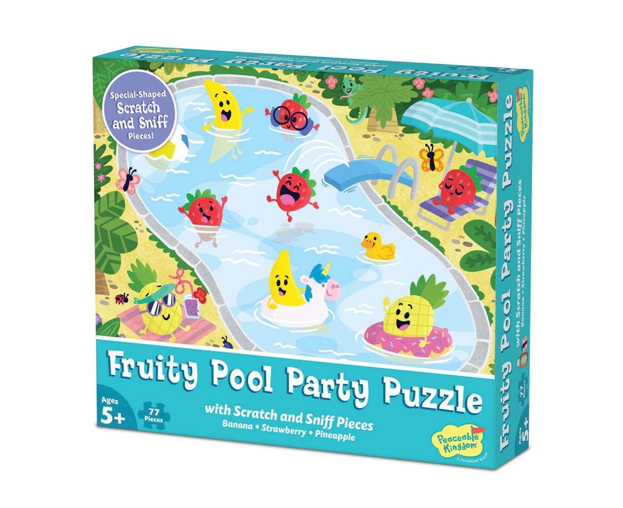 77pc Peaceable Kingdom 35x48cm Fruity Pool Scratch/Sniff Jigsaw Puzzle 5y+