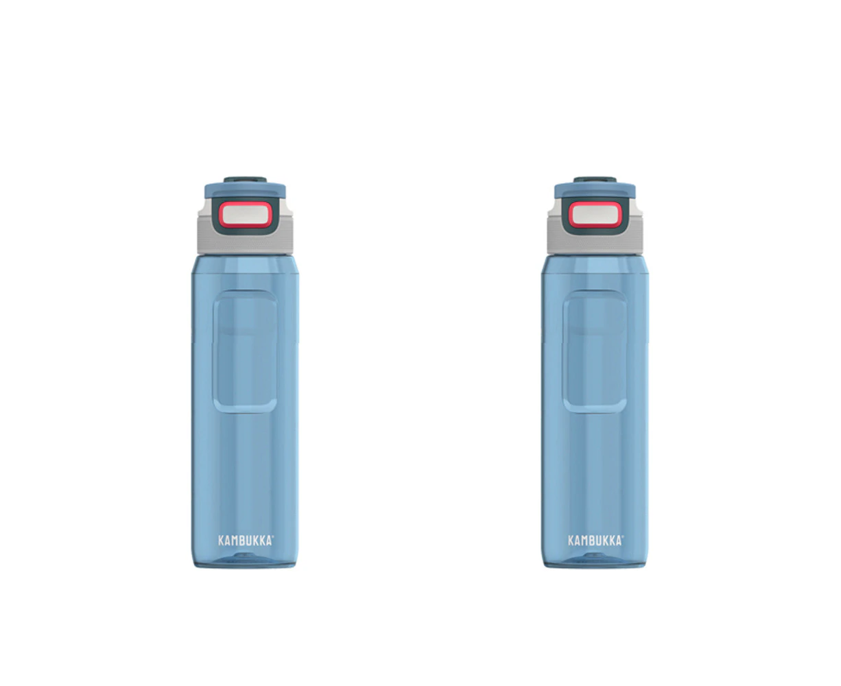 2x Kambukka Elton Tritan Drink Bottle Outdoor/Travel Tumbler 1000ml Niagara BLU