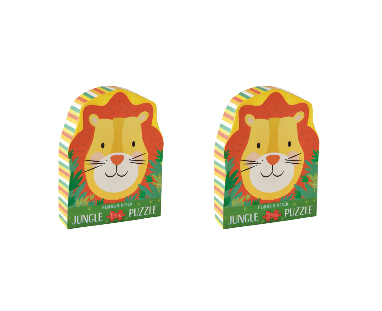 2x 12pc Floss & Rock Shaped Jigsaw Puzzle 28x28cm Lion Educational Play Game 3+