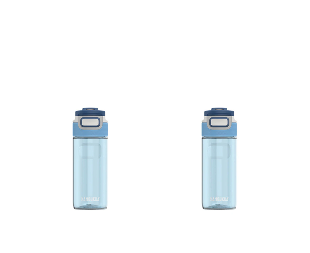 2x Kambukka Elton Tritan Drinking Bottle Outdoor Tumbler 500ml Tropical Blue