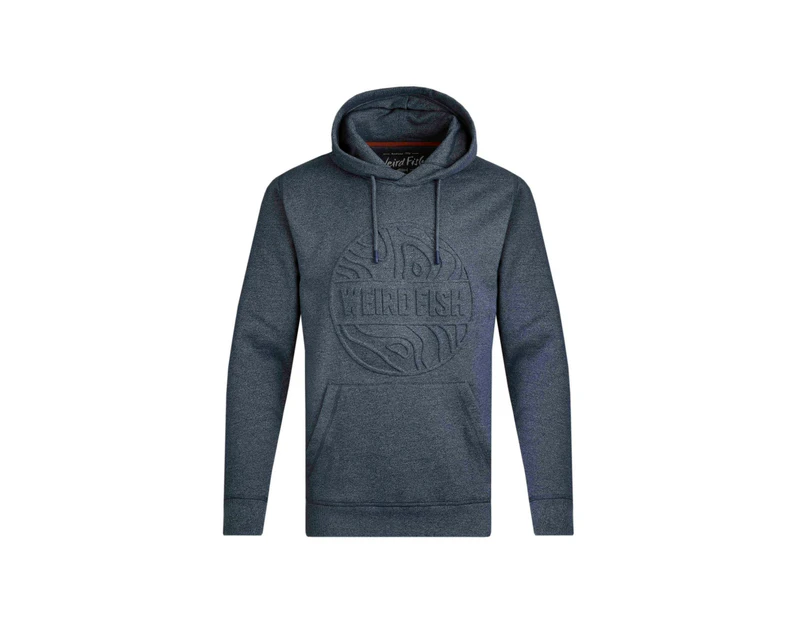 Weird Fish Mens Perranporth Grindle Embossed Hoodie (Navy) - WF293