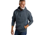 Weird Fish Mens Perranporth Grindle Embossed Hoodie (Navy) - WF293