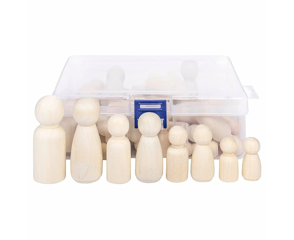 50pcs Wooden Unfinished Peg Dolls Craft Wedding People Kid Family Decoration Diy