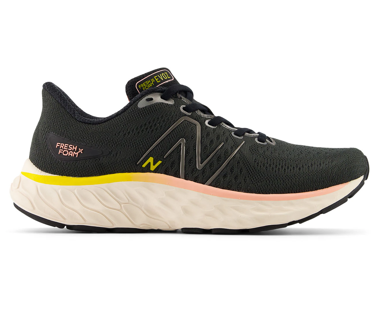 New Balance Women's Fresh Foam X EVOZ v3 Running Shoes - Black/Vintage Rose/Ginger Lemon