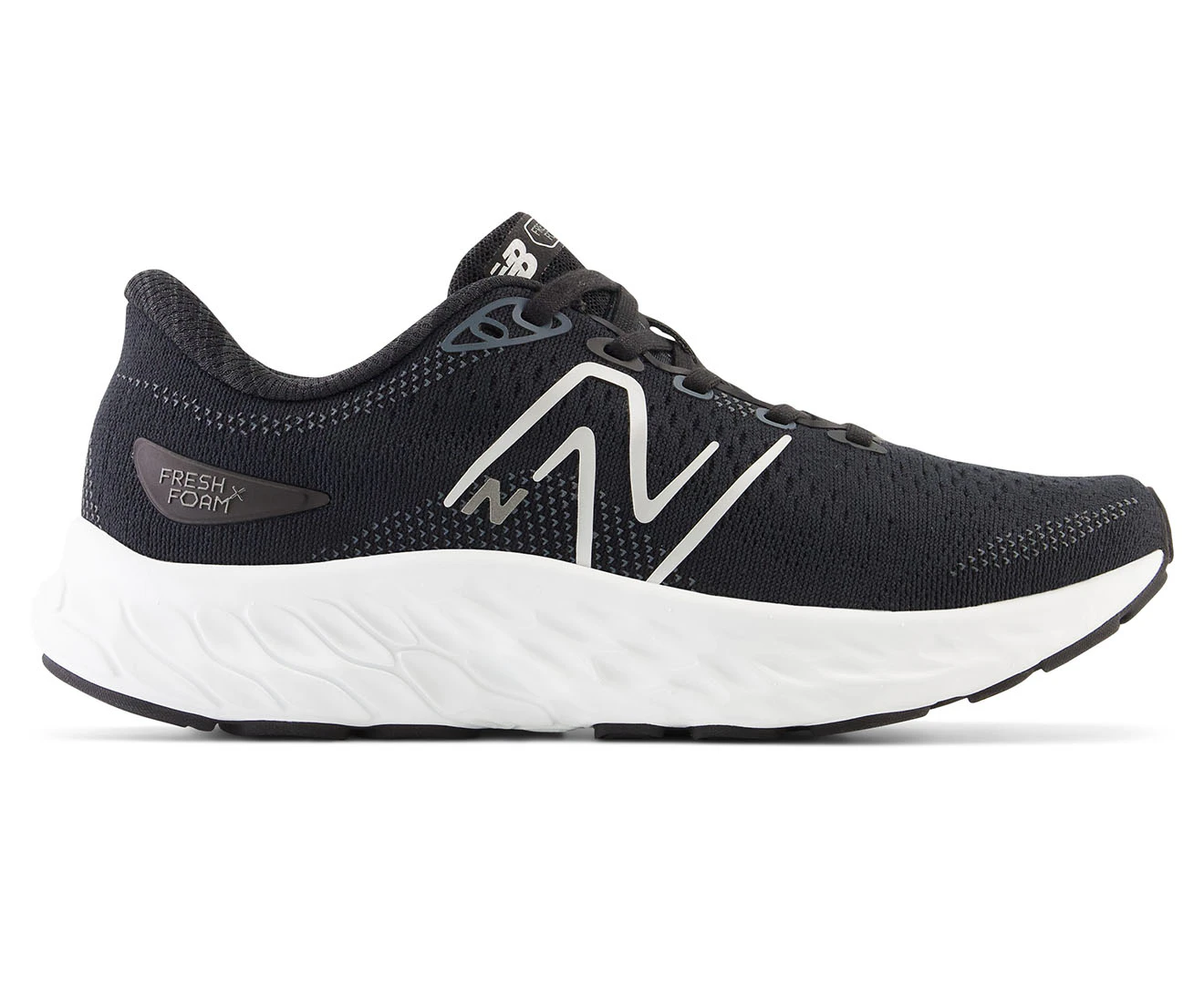 New Balance Women's Fresh Foam X EVOZ ST Wide Fit Running Shoes - Black/Silver Metallic