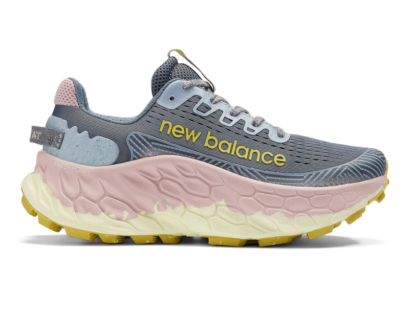 New Balance Women's Fresh Foam More v3 Trail Running Shoes - Arctic Grey/Orb Pink/Tea Tree