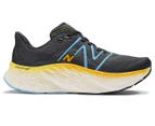 New Balance Men's Fresh Foam X More v4 Running Shoes - Black/Coastal Blue/Ginger Lemon