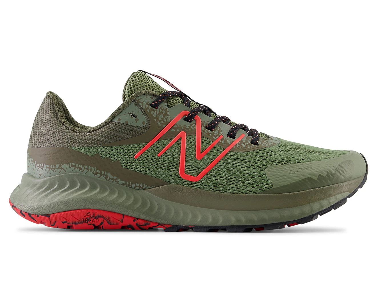 New Balance Men's DynaSoft Nitrel v5 Wide Fit Trail Running Shoes - Khaki/Red