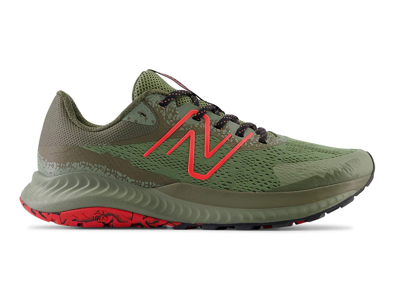 New Balance Men's DynaSoft Nitrel v5 Wide Fit Trail Running Shoes - Khaki/Red