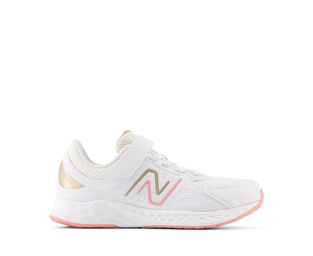 New Balance Girls' Fresh Foam 76T V1 Running Shoes - White/Pink