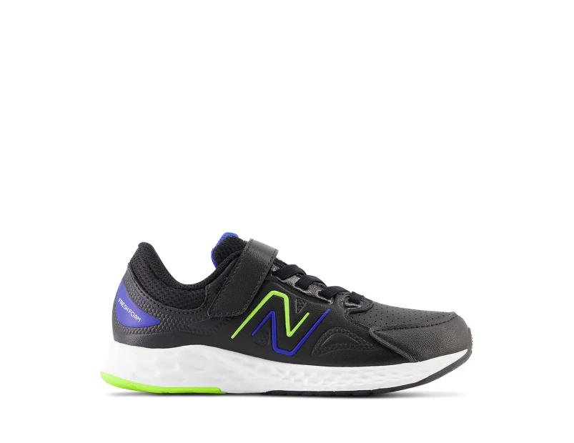 New Balance Kids' Fresh Foam 76T V1 Running Shoes - Black/Lime/Blue