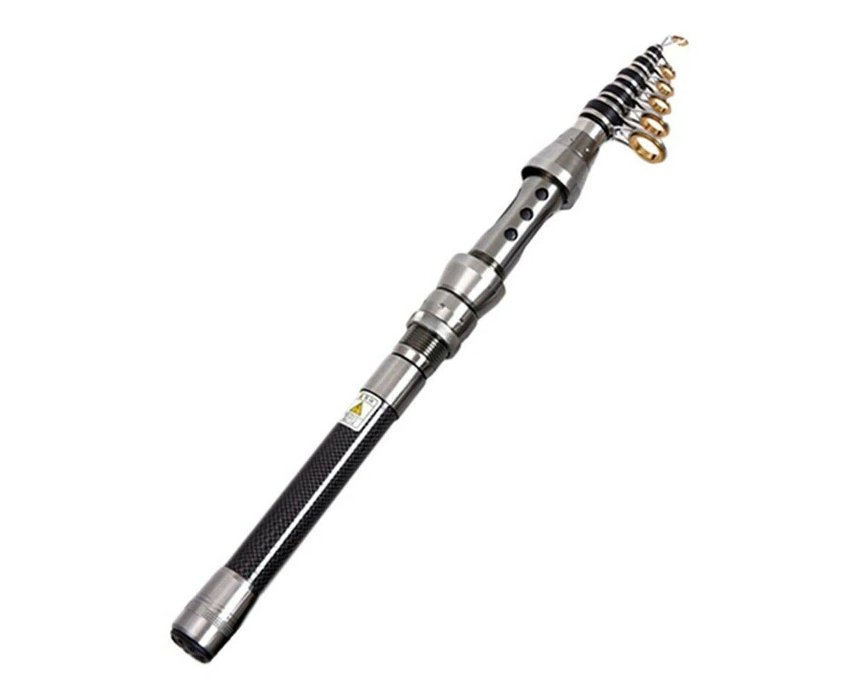 Carbon Fiber Telescopic Fishing Rod Portable Travel Spinning Pole Sea Freshwater