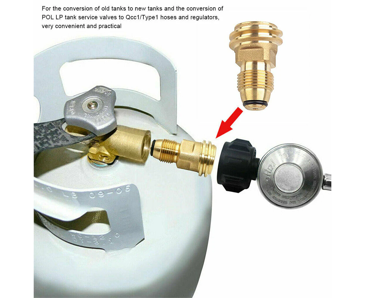 Converts Propane Tank Pol Lp Tank Valve To Qcc1/type1 Outlet Gas Cylinder