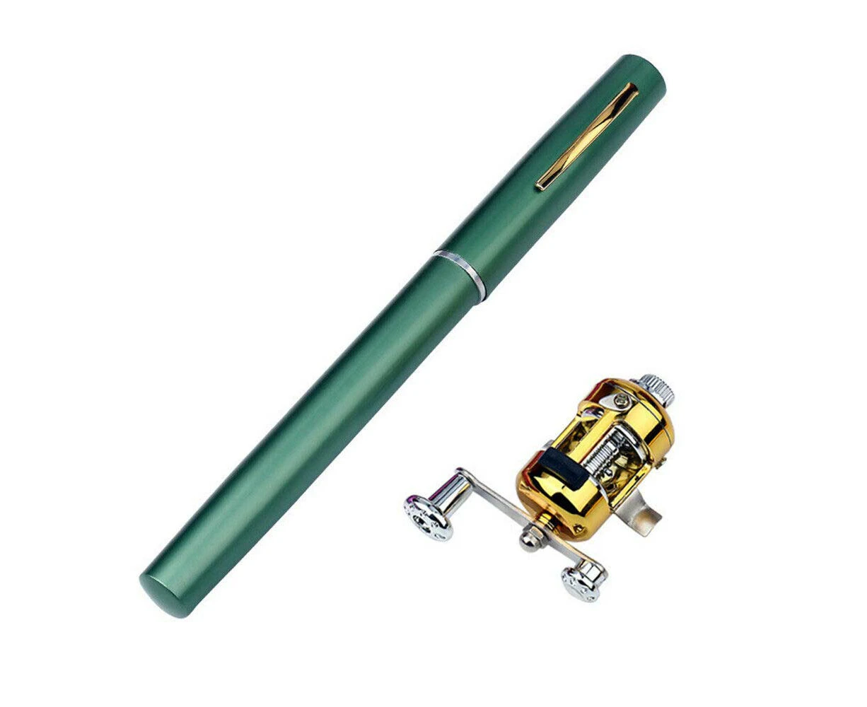 Portable Pocket Size Fishing Rod Telescopic Pen Fishing Pole And Reel Combo Gold