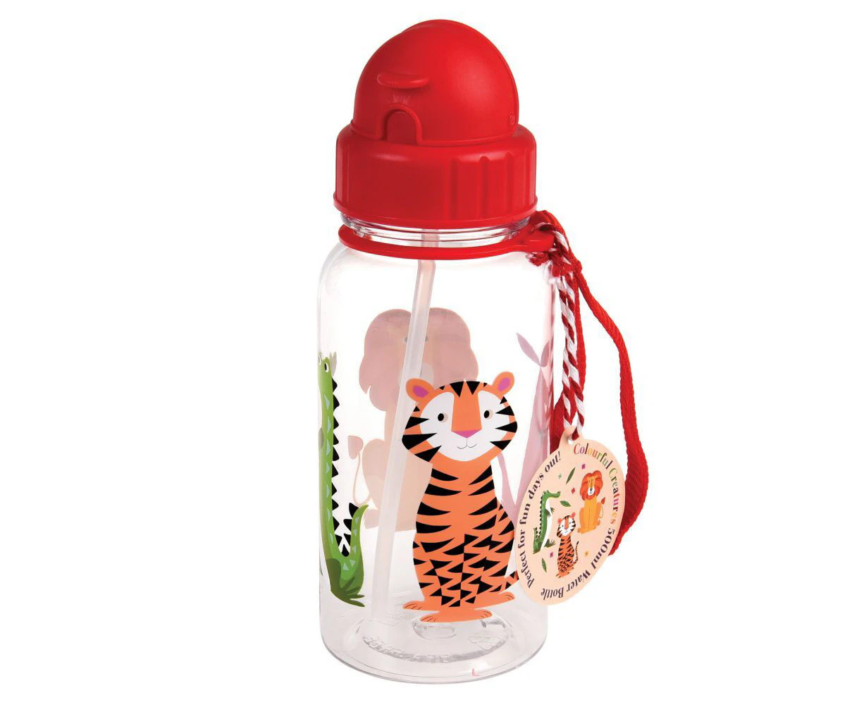 Rex London Kids/Child 500ml Plastic Water Bottle Tumbler Colourful Creatures