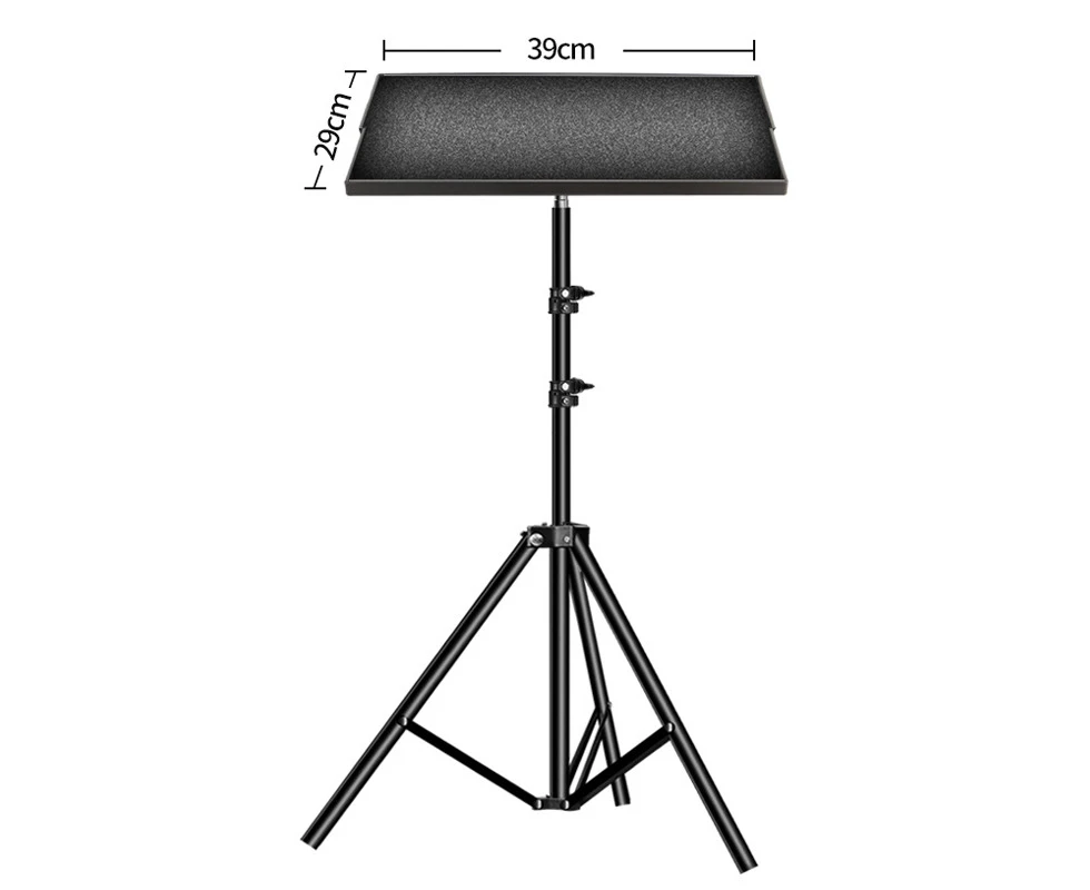 Projector Tripod Stand Metal Collapsible Strong Bearing Capacity Laptop Tripod with Metal Folding Tray 1.6m/5.2ft, Metal Folding Tray Type D