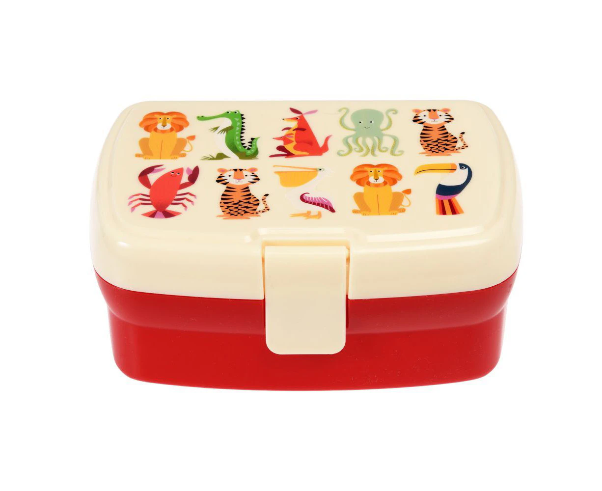 Rex London Kids/Children Plastic Lunch Box Rectangle 17cm Colour Creatures