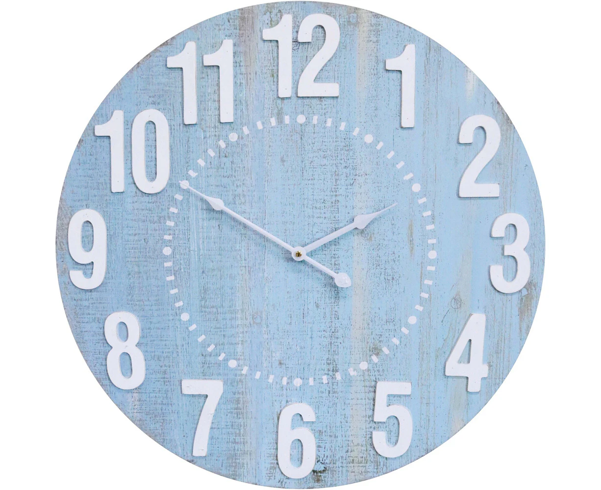 LVD Mist Raised Numbers Hanging Wall Clock Analogue 58cm Round Home Decor