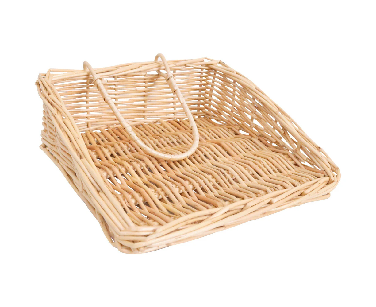 LVD Willow Home/Room Napkin Holder Tabletop Decor Square 21cm Natural Wicker