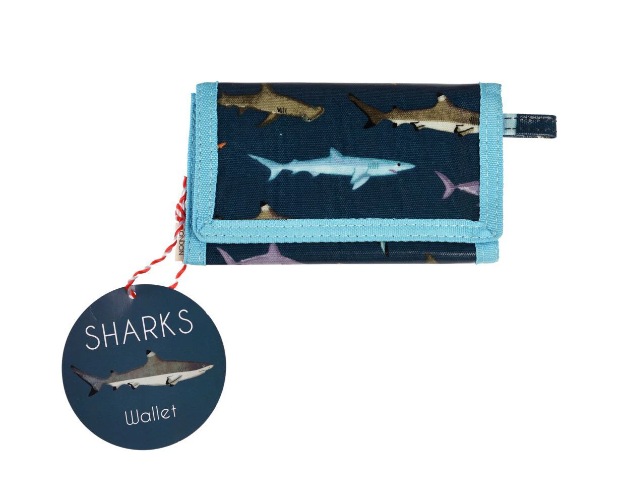 Rex London Kids/Childrens Wallet Trifold Money/Card Holder 24.5cm Sharks